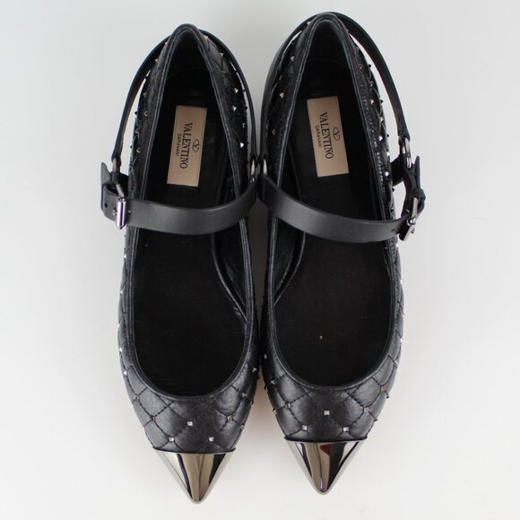 NEW Valentino Garavani Rockstud Spike Quilted Flats - Picture 5 of 15